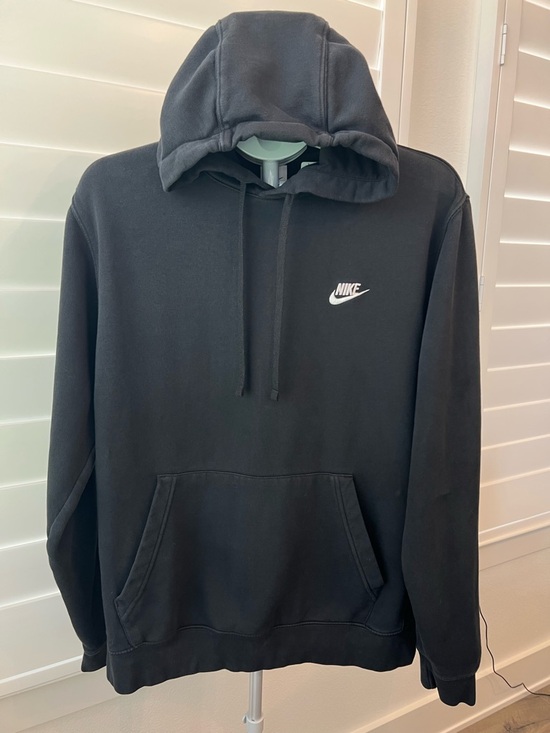 Nike Other - Nike club fleece Black Pullover Hoodie with White Swoosh